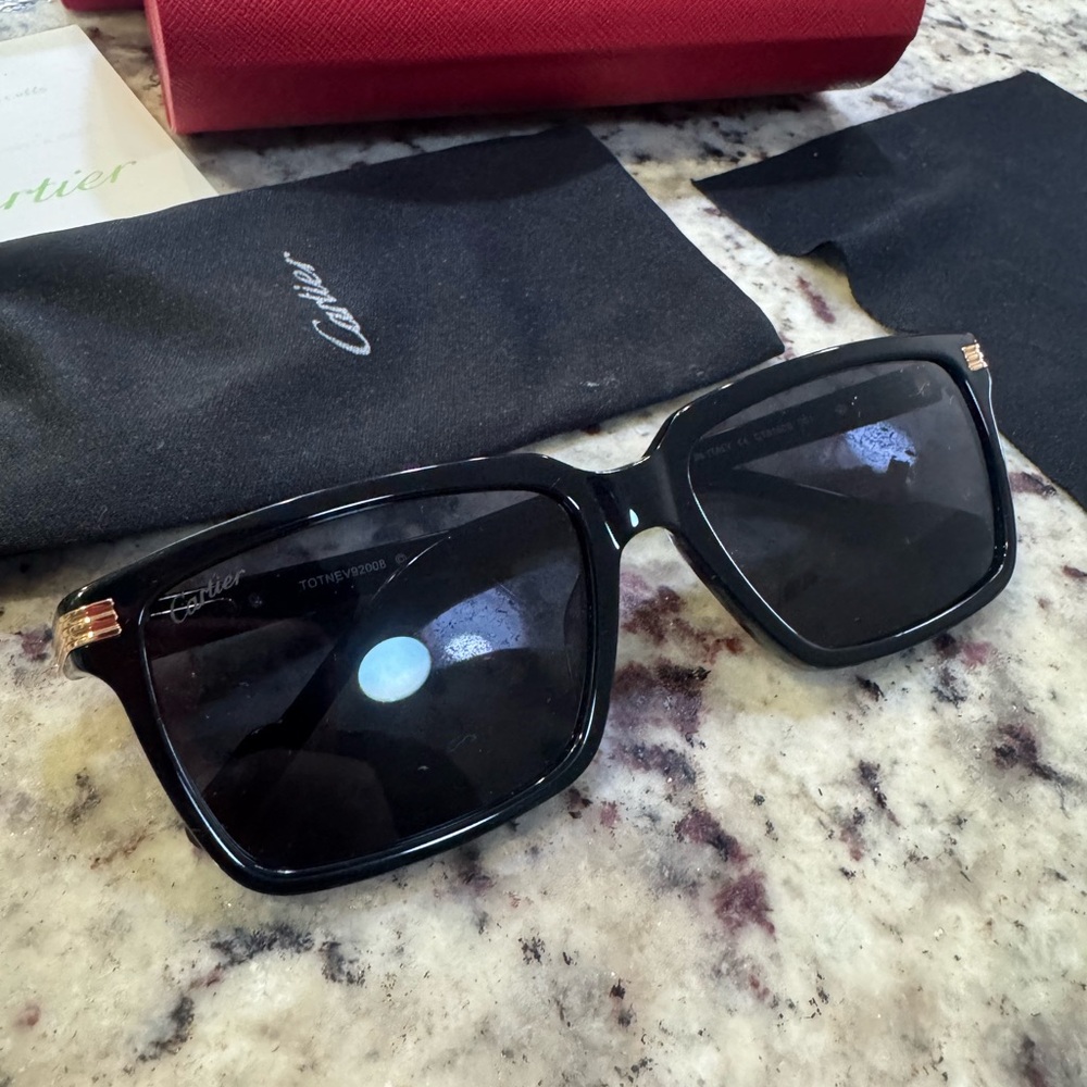 Cartier Black and Gold Sunglasses